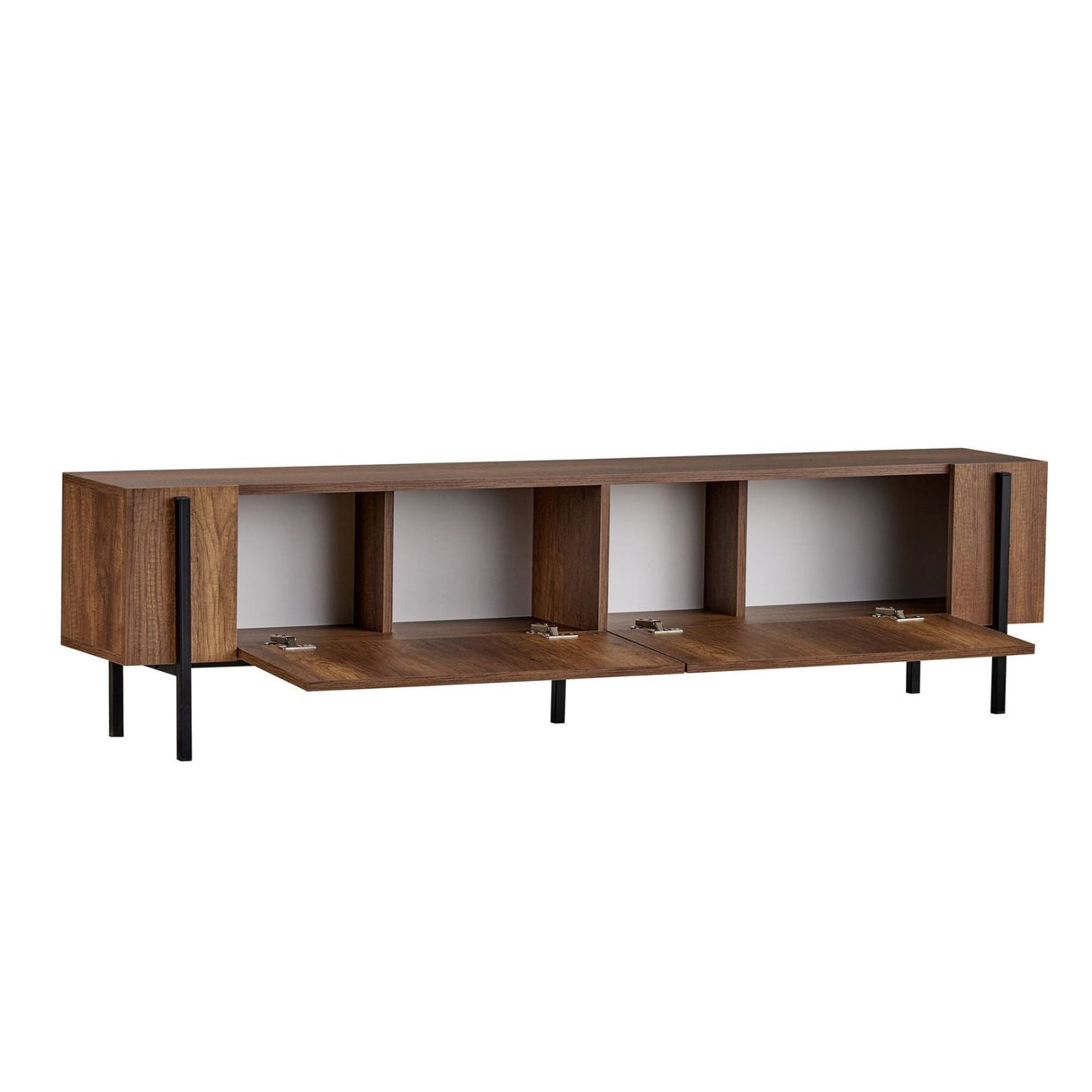 Mueble TV Nexus aspecto nogal negro 180 cm Aspecto nogal barroco y compuesto de madera melamina negra