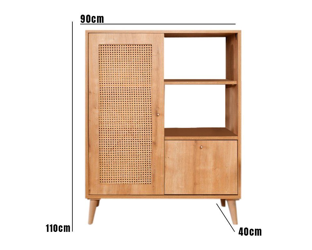 Wandkasten - Wandkast Hazeran Multi Eik Beukenhout 40x110x cm - Dimehouse