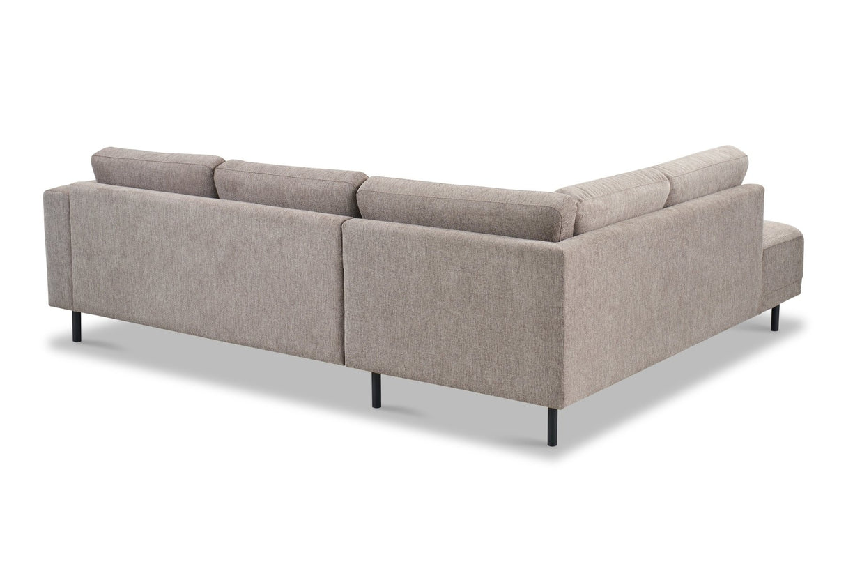 Moderne 3-zits Hoekbank Rechts Taupe Stof Aniko met Lounger 240x197x78 cm