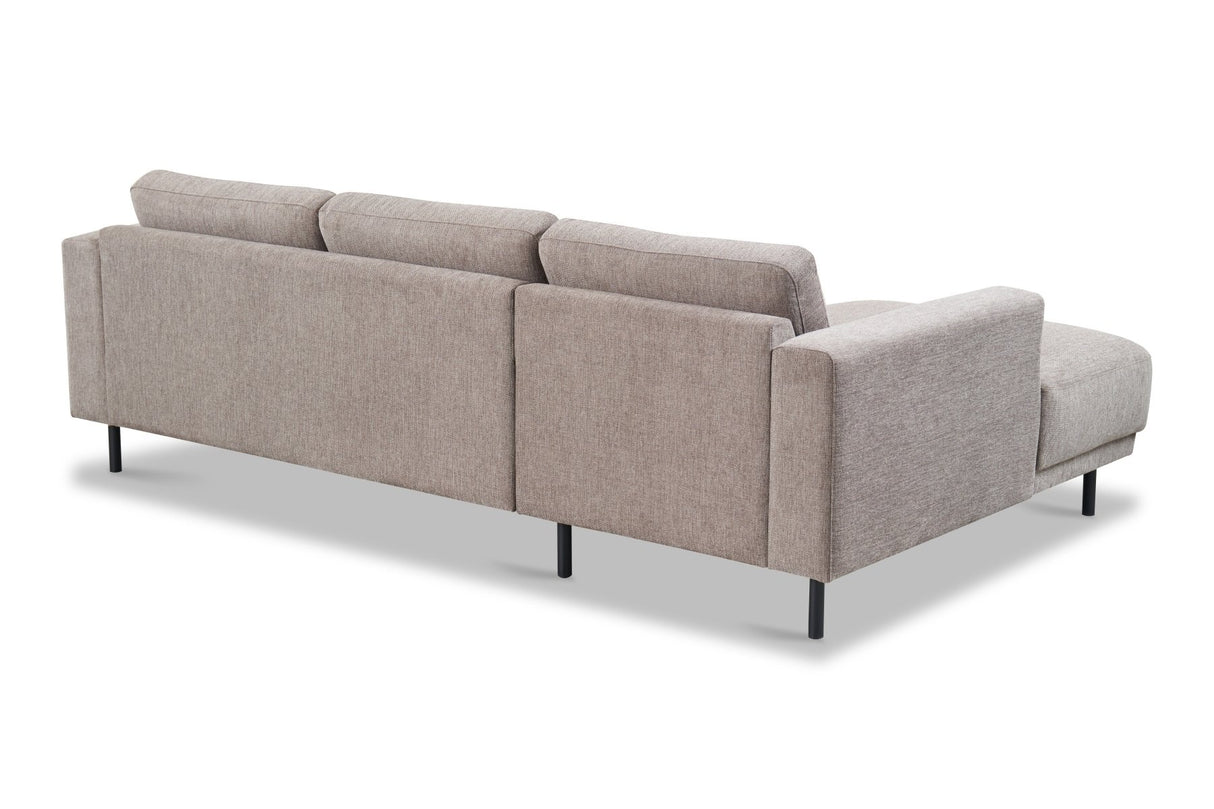 Moderne Hoekbank Links Taupe Stof Aniko met Chaise Longue 238x142x78 cm