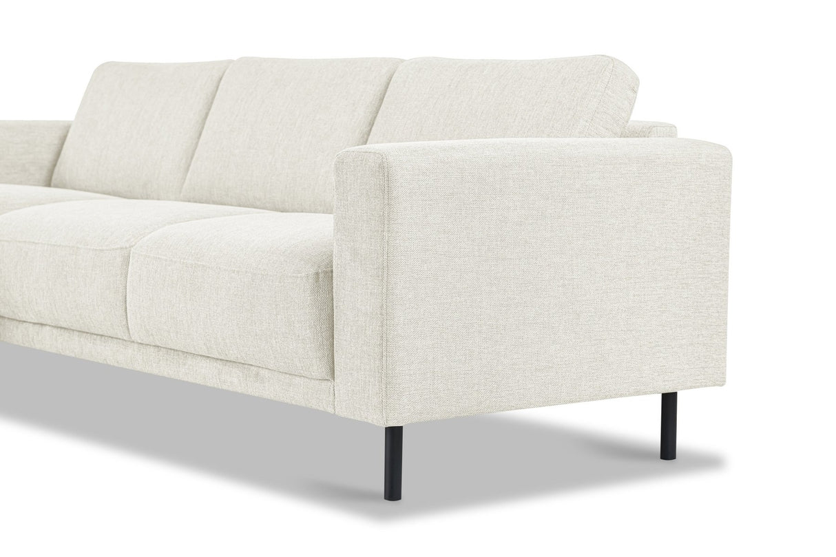 Banken - Moderne Hoekbank Links Beige Stof Aniko met Chaise Longue 238x142x78 cm - Dimehouse