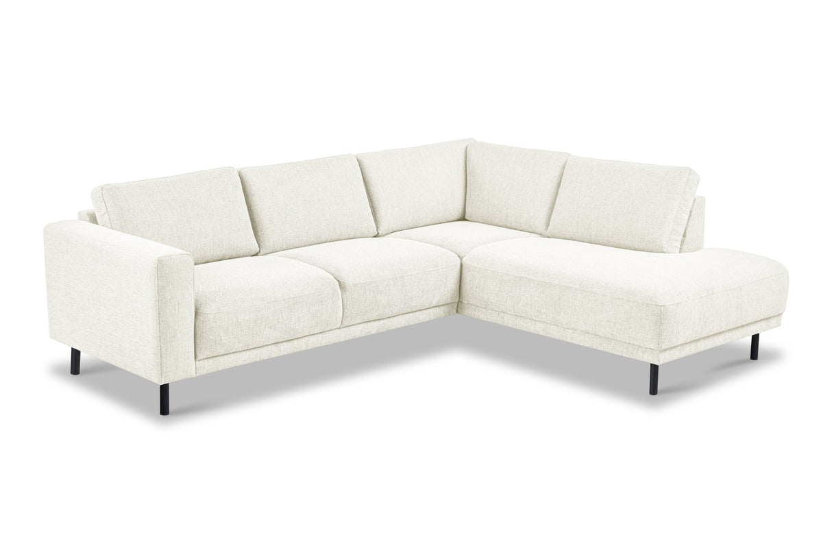 Moderne 3-zits Hoekbank Rechts Beige Stof Aniko met Lounger 240x197x78 cm