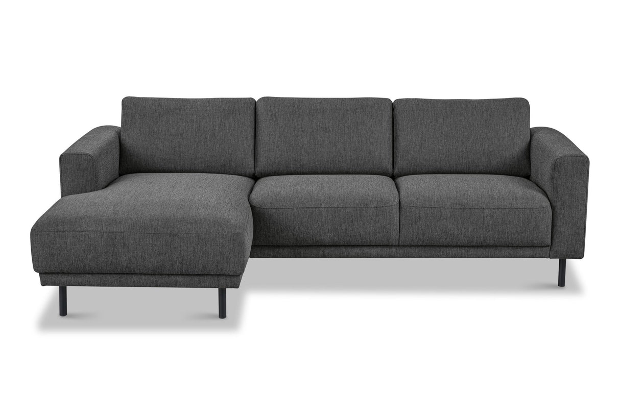 Banken - Moderne hoekbank met Chaise Longue Antraciet Stof Aniko links 238x142x78 cm - Dimehouse