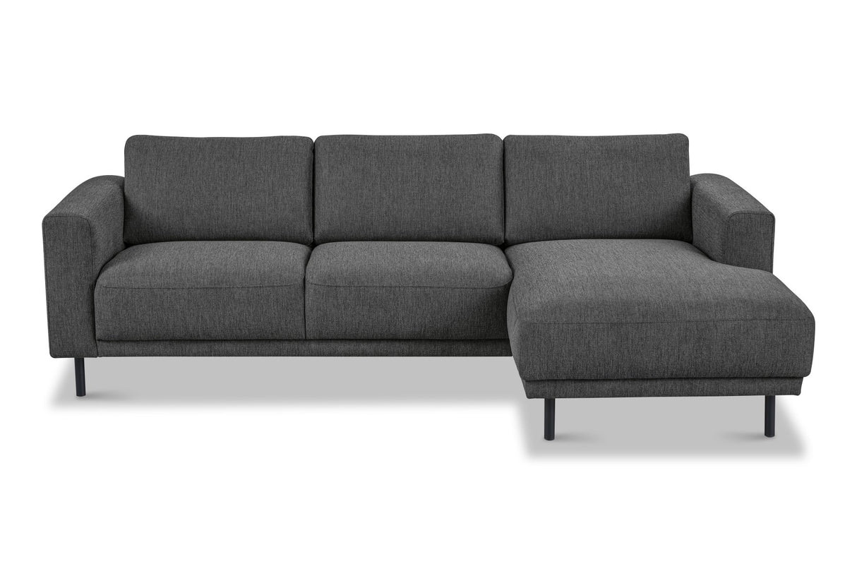 Moderne hoekbank met Chaise Longue Antraciet Stof Aniko rechts 238x142x78 cm