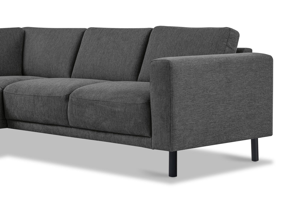 Moderne 3-zits hoekbank met Lounger Antraciet Stof Aniko links 240x197x78 cm