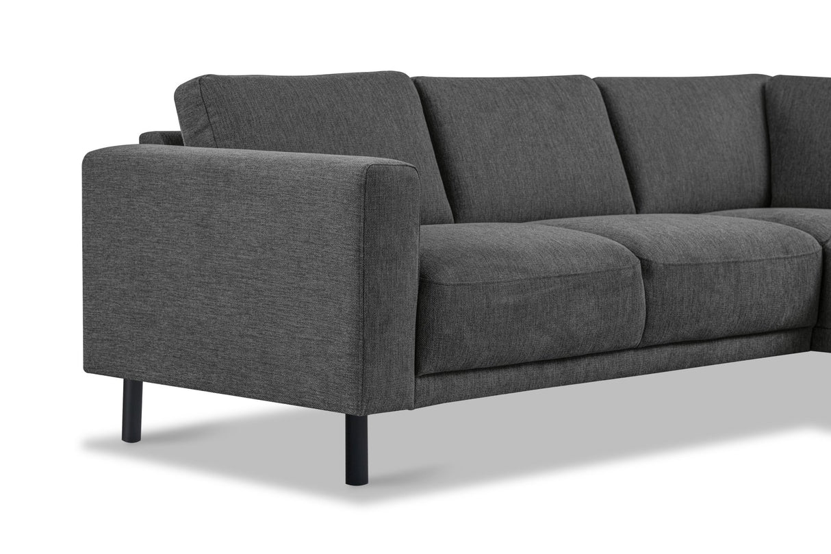 Moderne 3-zits hoekbank met Lounger Antraciet Stof Aniko rechts 240x197x78 cm