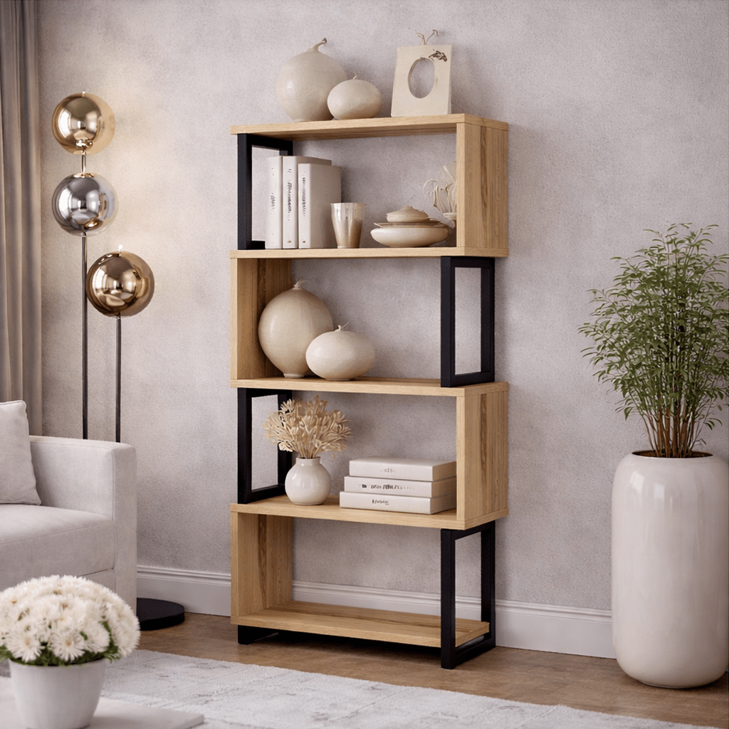 Librería Ceylan Walnut Melamine 80x128x22 cm