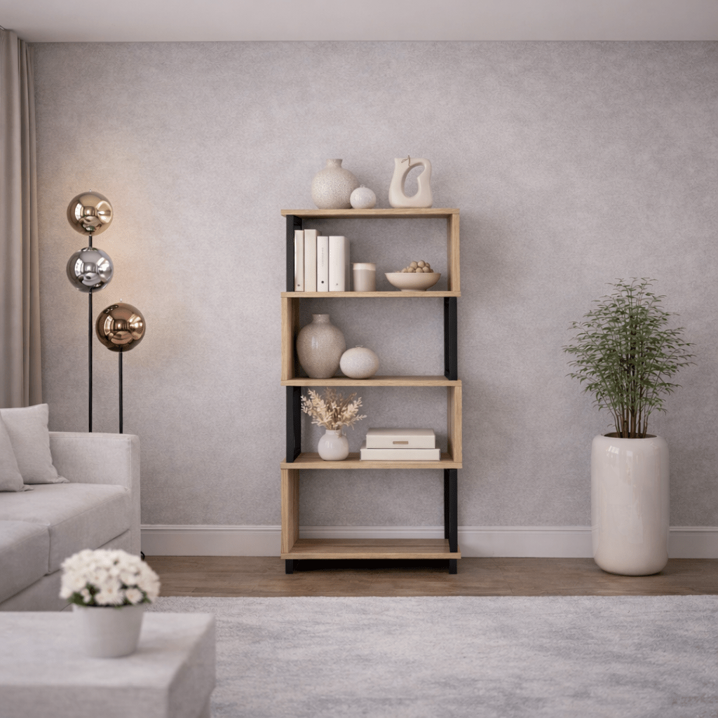 Librería Ceylan Walnut Melamine 80x128x22 cm