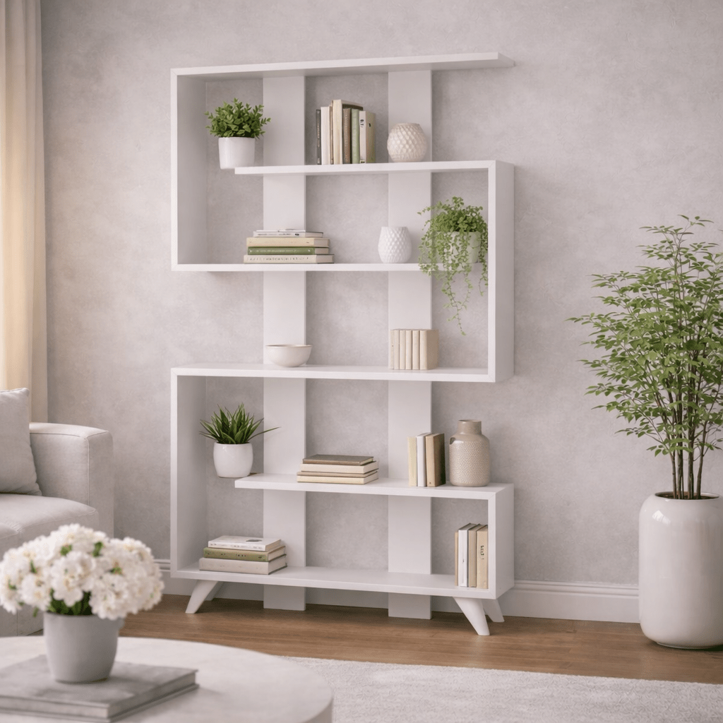 Boekenkasten - Boekenkast Rain Wit Melamine 120x162x20 cm - Dimehouse