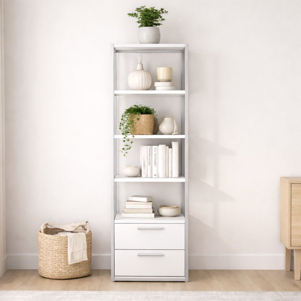 Librería Robbins White White Melamine 39x160x39 cm