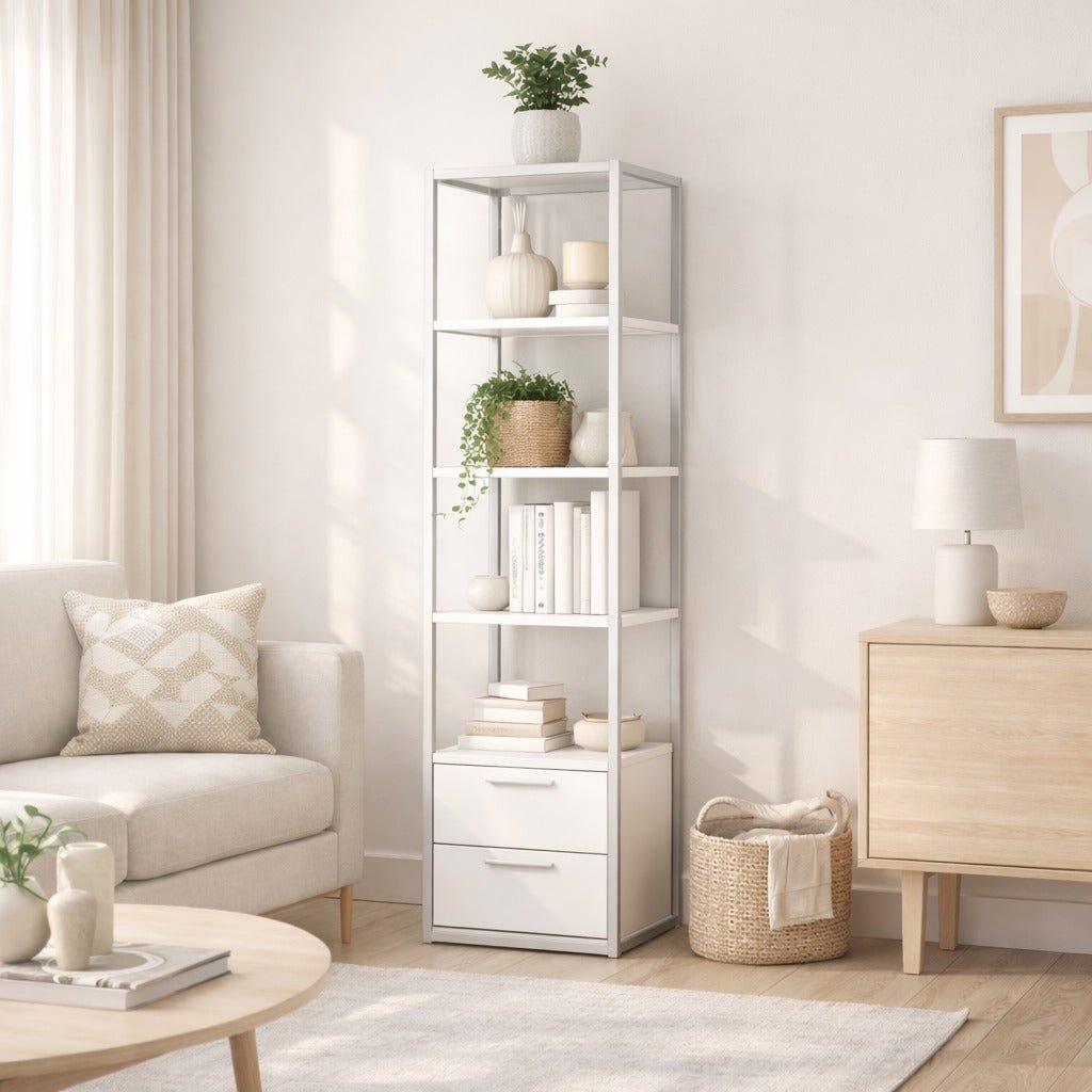 Librería Robbins White White Melamine 39x160x39 cm