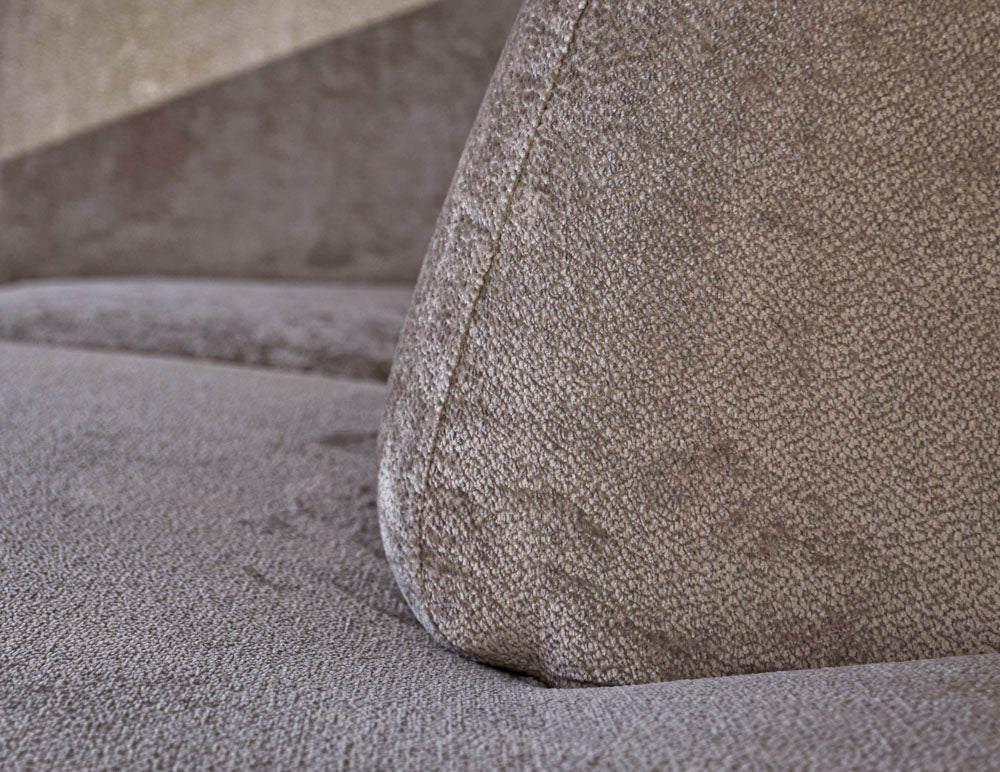 Banken - Hoekbank met hoge poten taupe velvet Chloe - rechts - Dimehouse