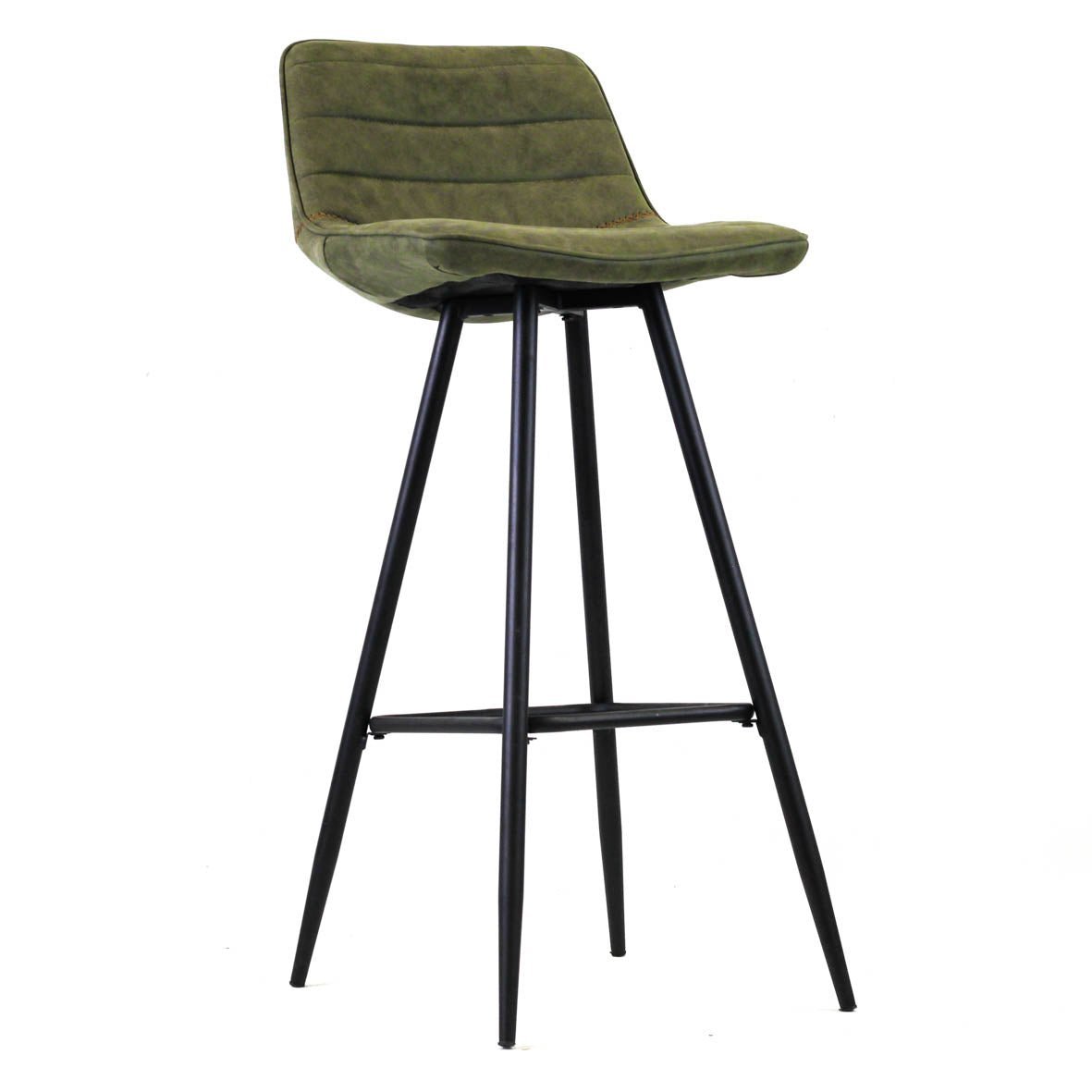 Taburete de bar industrial verde Kenton de microfibra - Altura del asiento de 76 cm