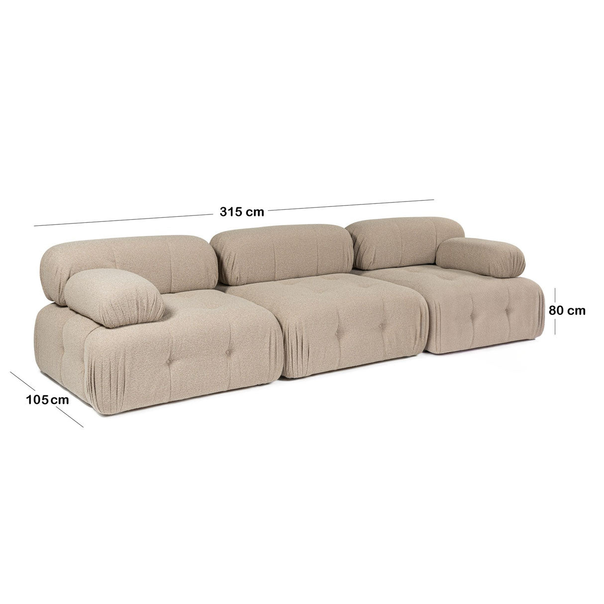Modular Bank 3-Seater Doblo Crème