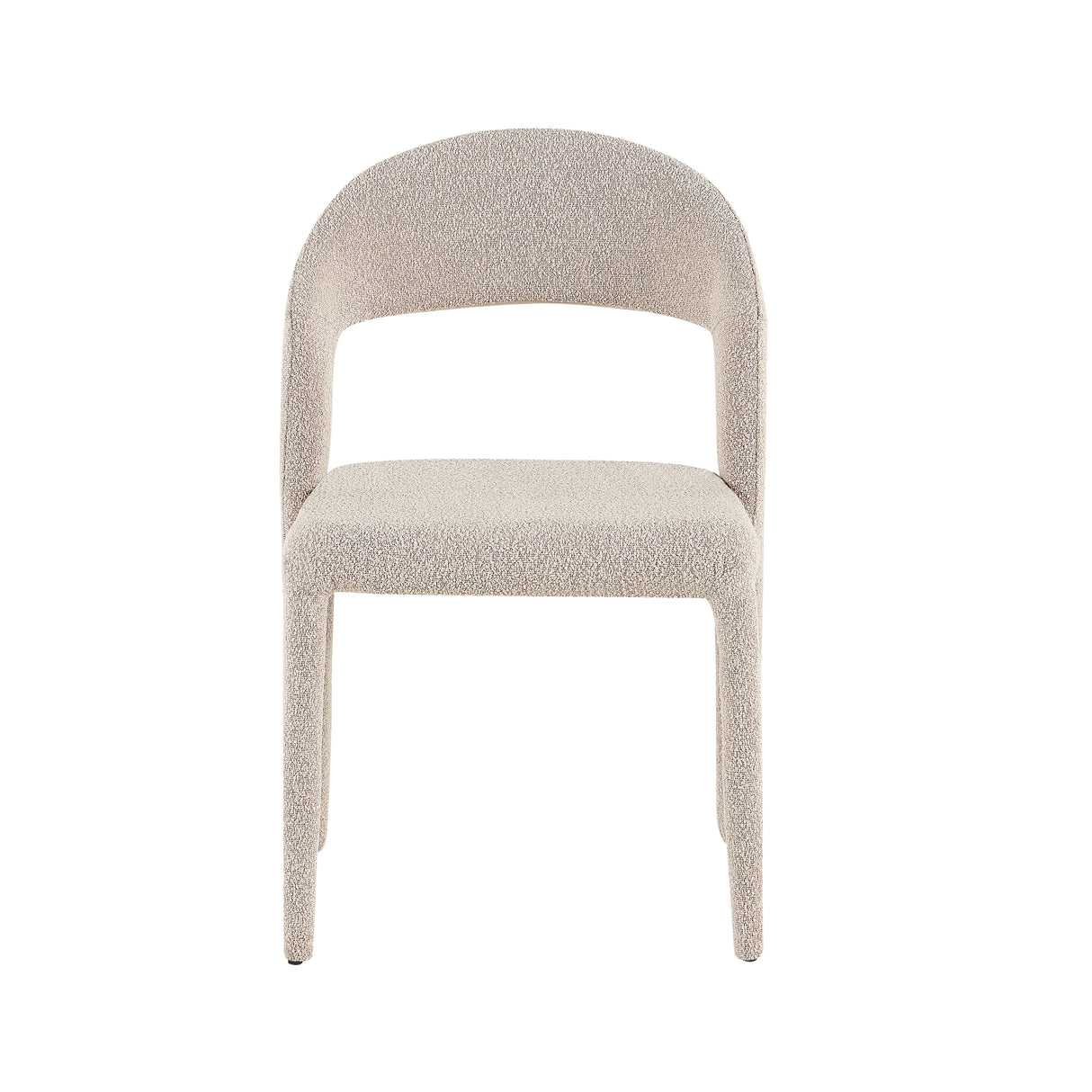 Silla de comedor bouclé color arena Yumi - Japandi - totalmente tapizada