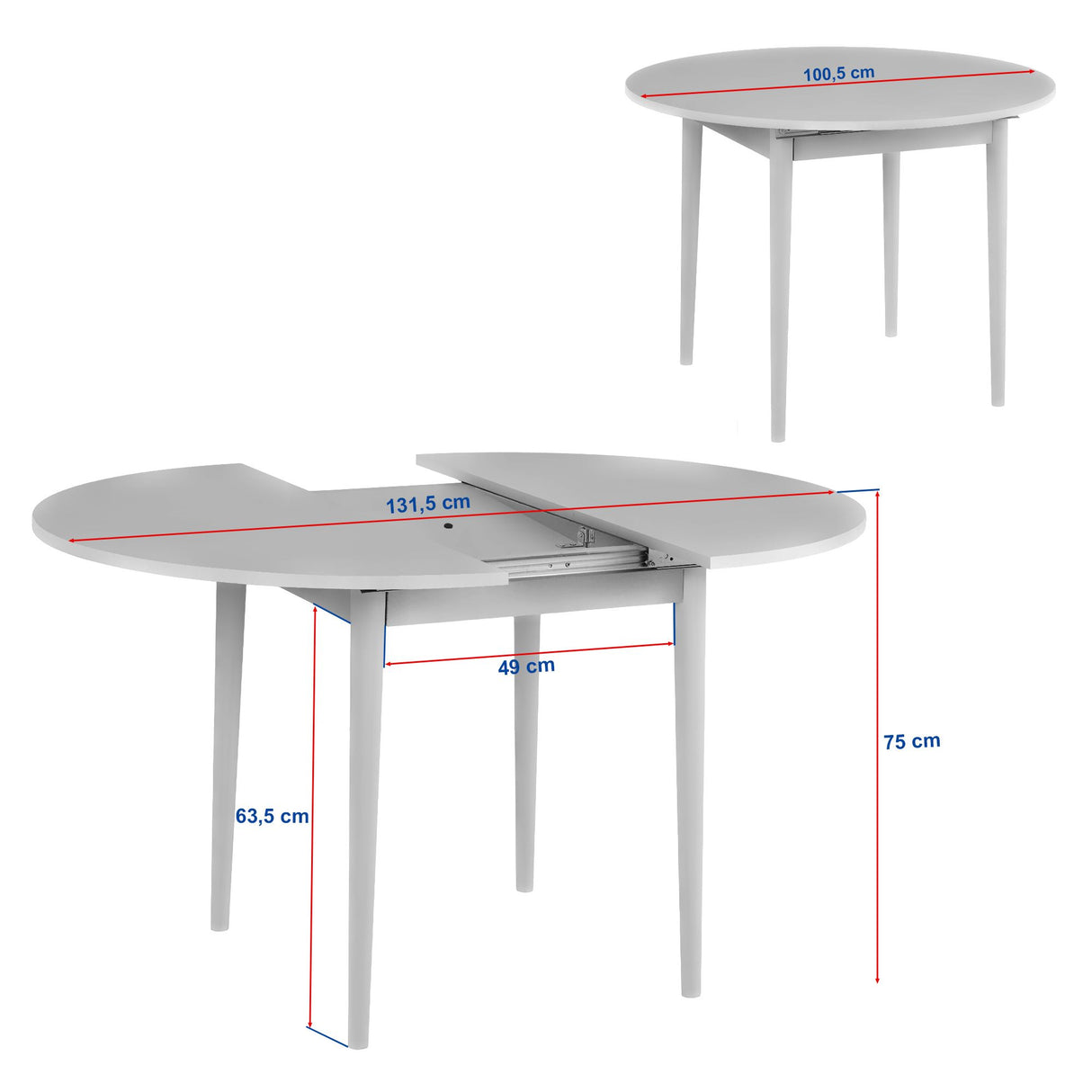 Eettafels - Eettafel Walnoot Melamine uitschuifbaar 100 - 130 cm - Vienna - Dimehouse