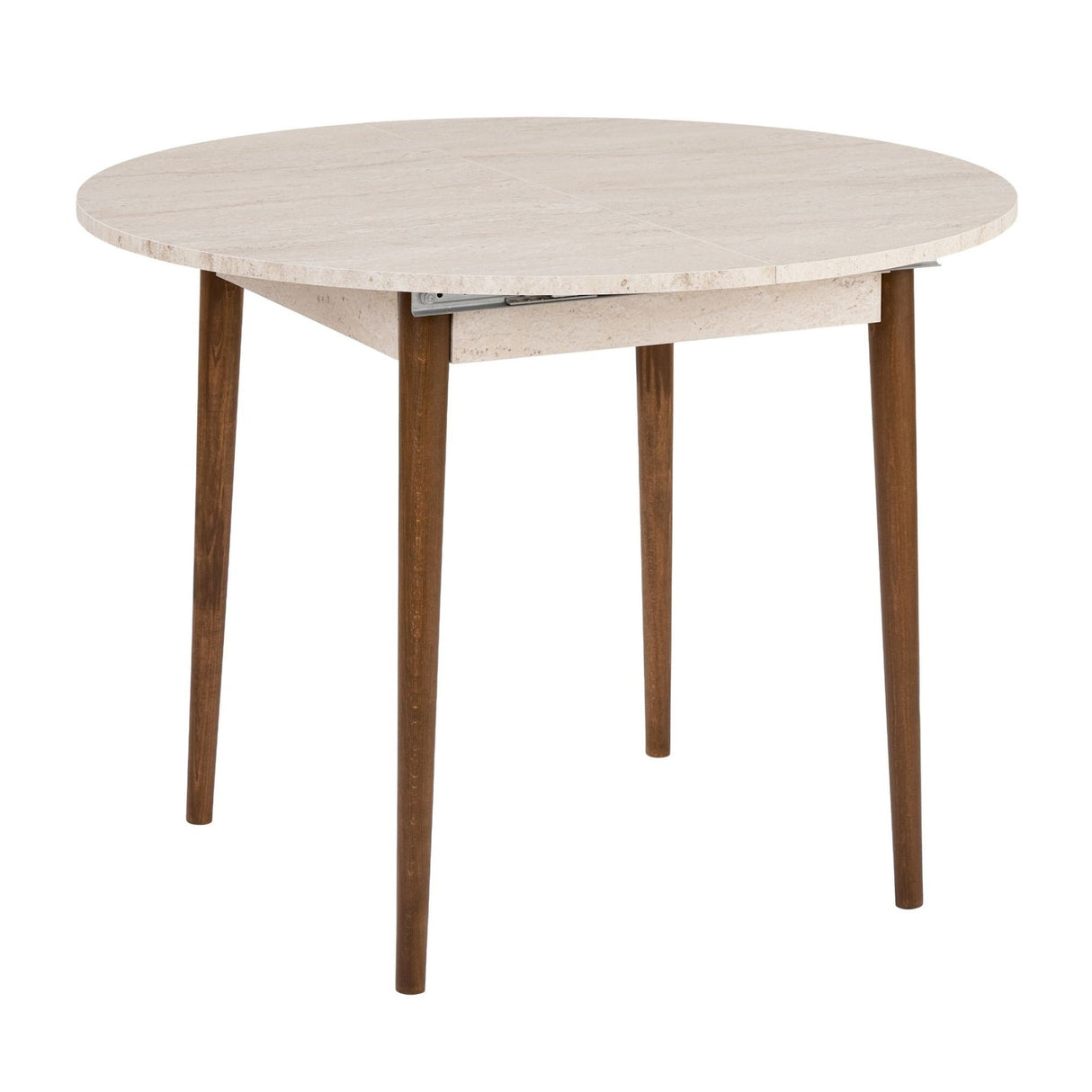 Eettafels - Eettafel travertin en walnoot melamine uitschuifbaar 100 - 130 cm - Vienna - Dimehouse