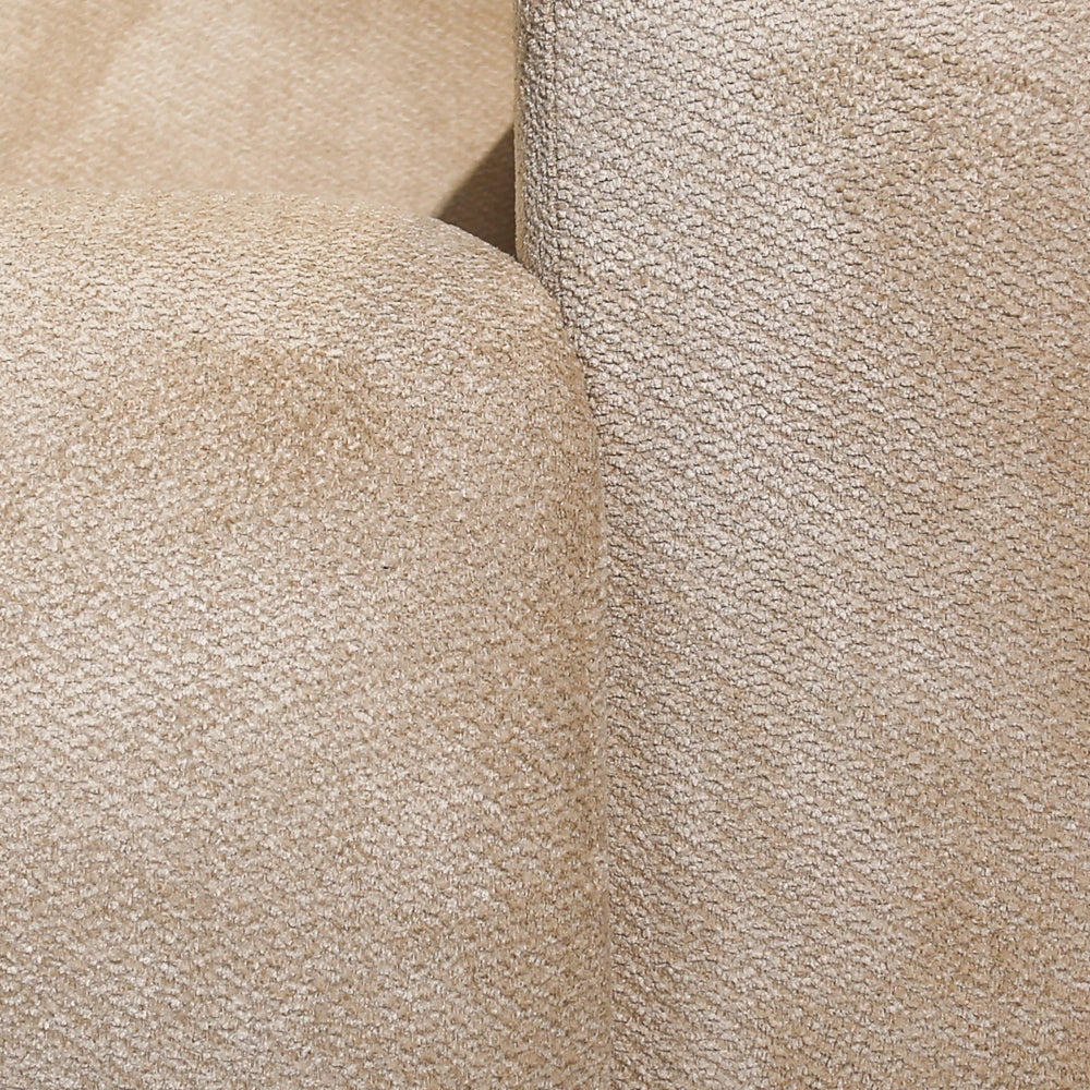 Sofá de esquina con chaise longue en tela bouclé beige Nova – izquierda