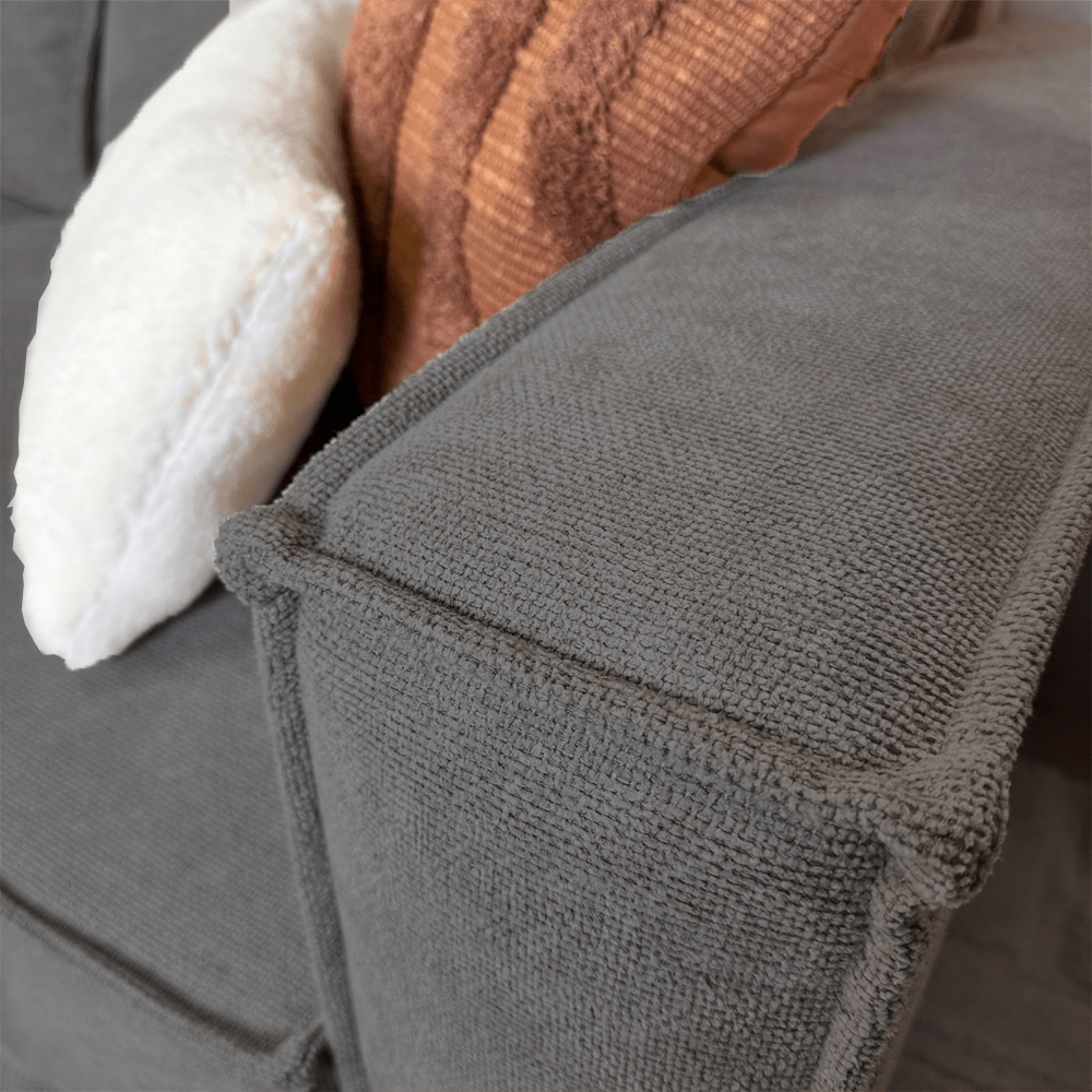 3 plazas con cojines traseros gruesos y sueltos de chenilla antracita Yara