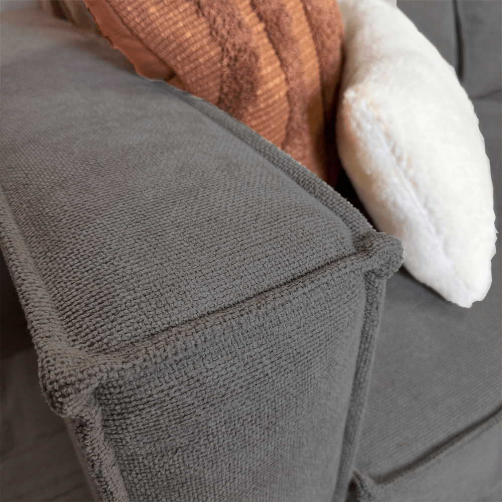 3 plazas con cojines traseros gruesos y sueltos de chenilla antracita Yara