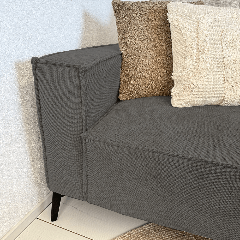 3 plazas con cojines traseros gruesos y sueltos de chenilla antracita Yara