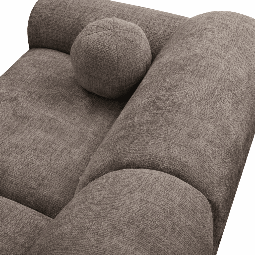 Banken - Hoekbank taupe chenille stof - 292x169 cm - Shane - links - Dimehouse