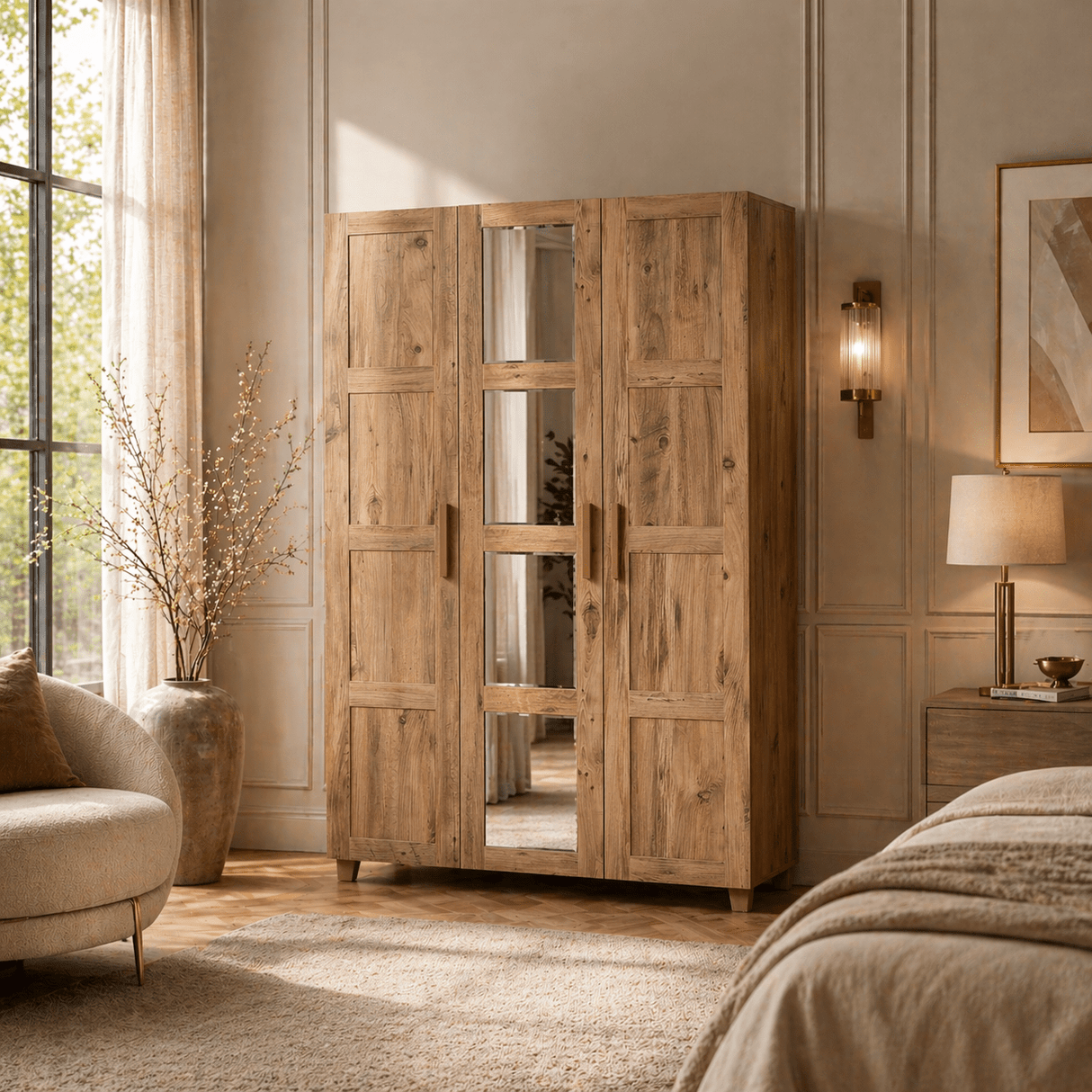 Kledingkasten - Kledingkast Hedera Atlantisch Dennenhout Melamine 120x189x48 cm - Dimehouse