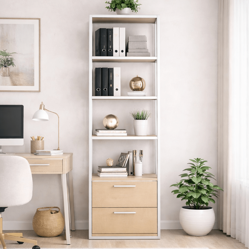 Librería Robbins White White Eik Melamine 39x160x39 cm