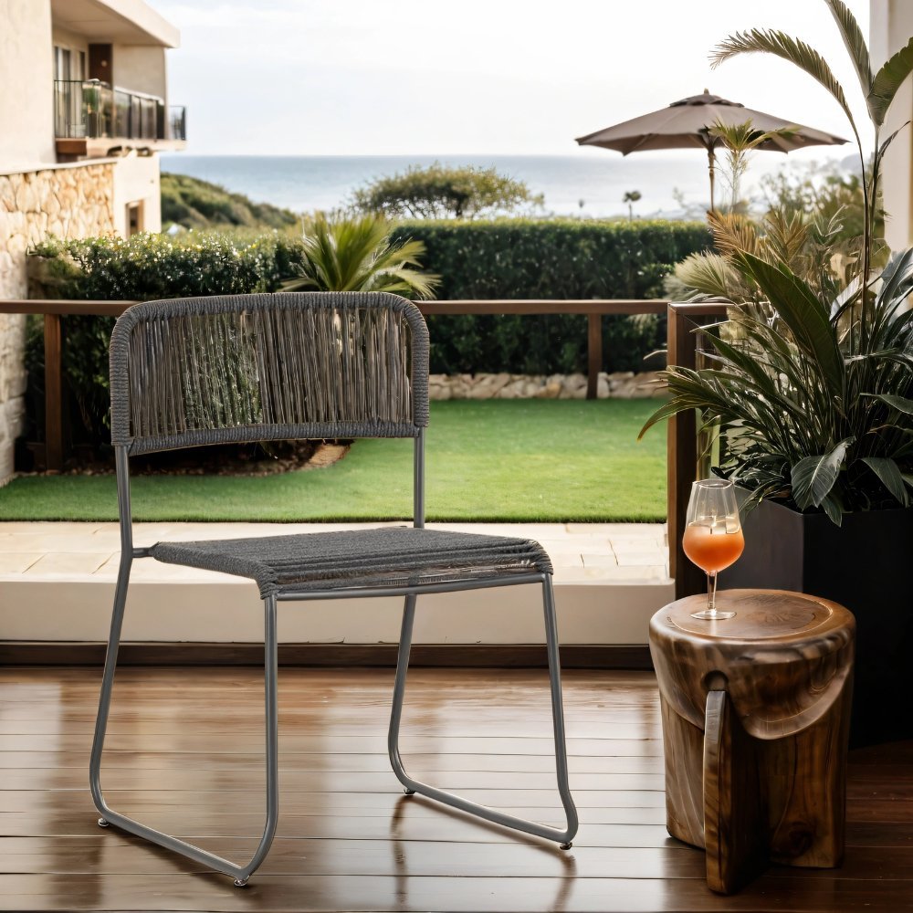 Silla de jardín Lester Rope Grey