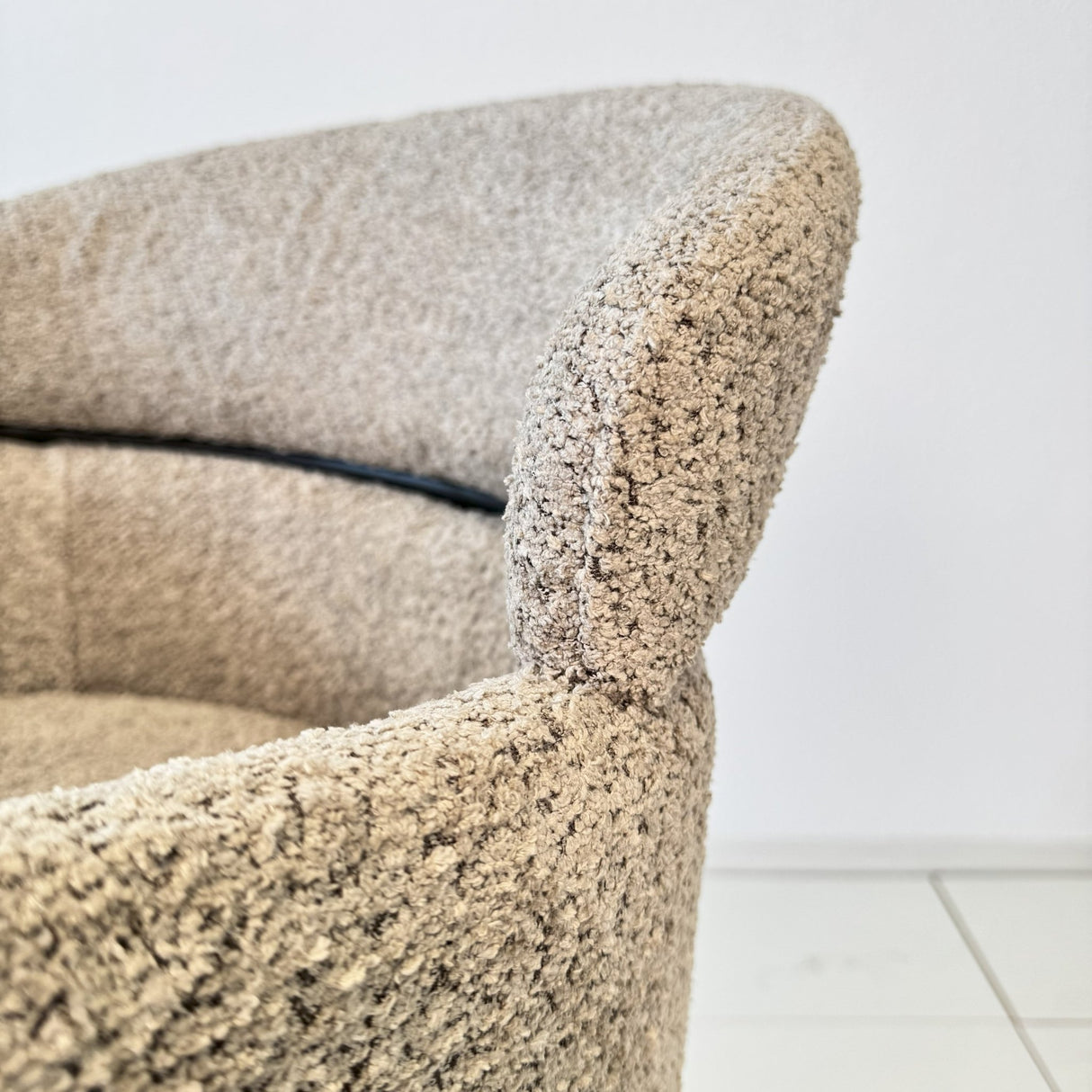 Silla de comedor Bouclé Beige - Japandi - formas redondas - Lola