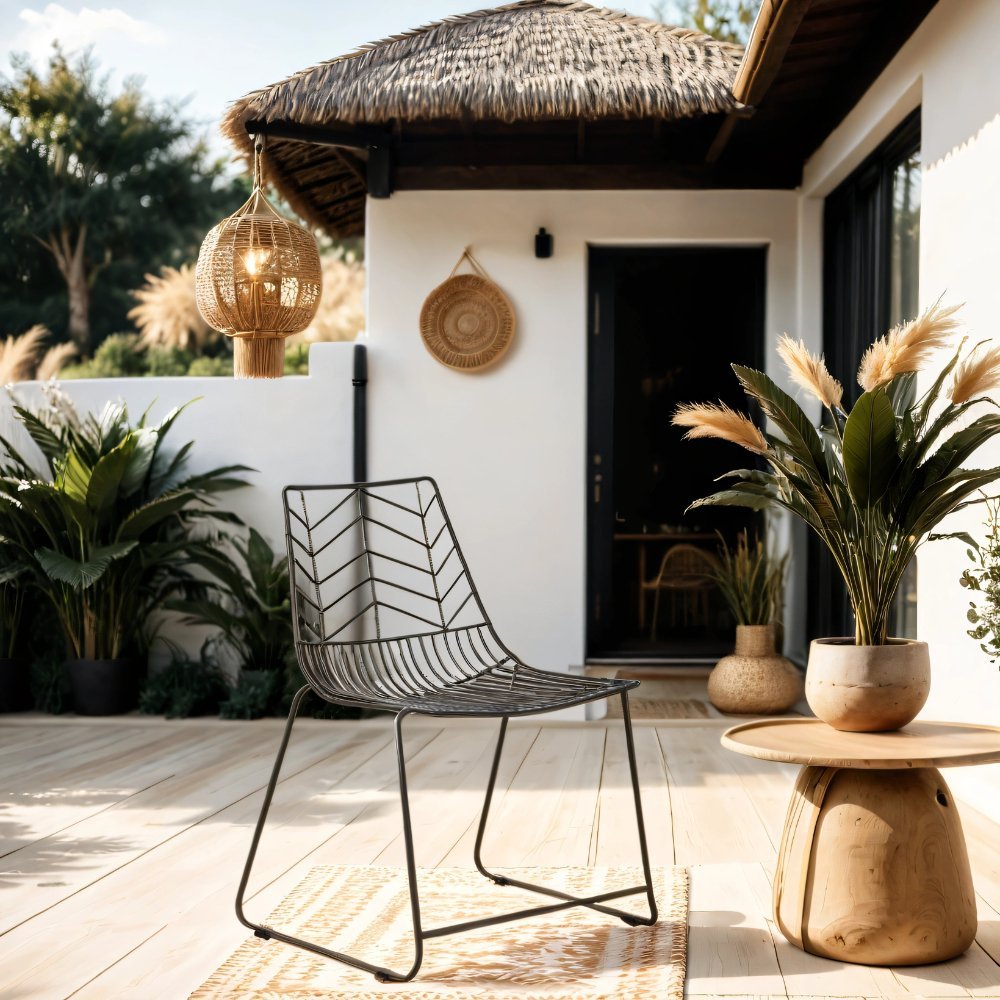 Silla de jardín Metal Black Millie
