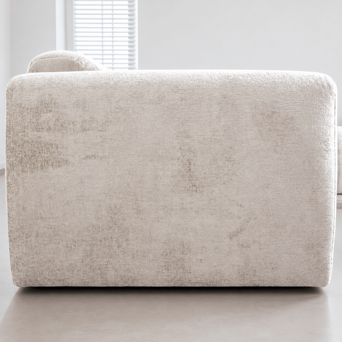 Banken-Hoekbank beige chenille stof - 270x165 cm - Shane - rechts-Dimehouse