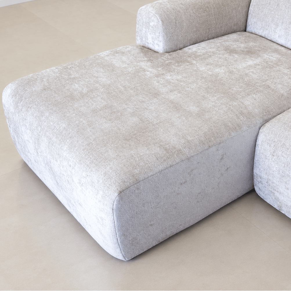 Banken-Hoekbank beige chenille stof - 270x165 cm - Shane - links-Dimehouse