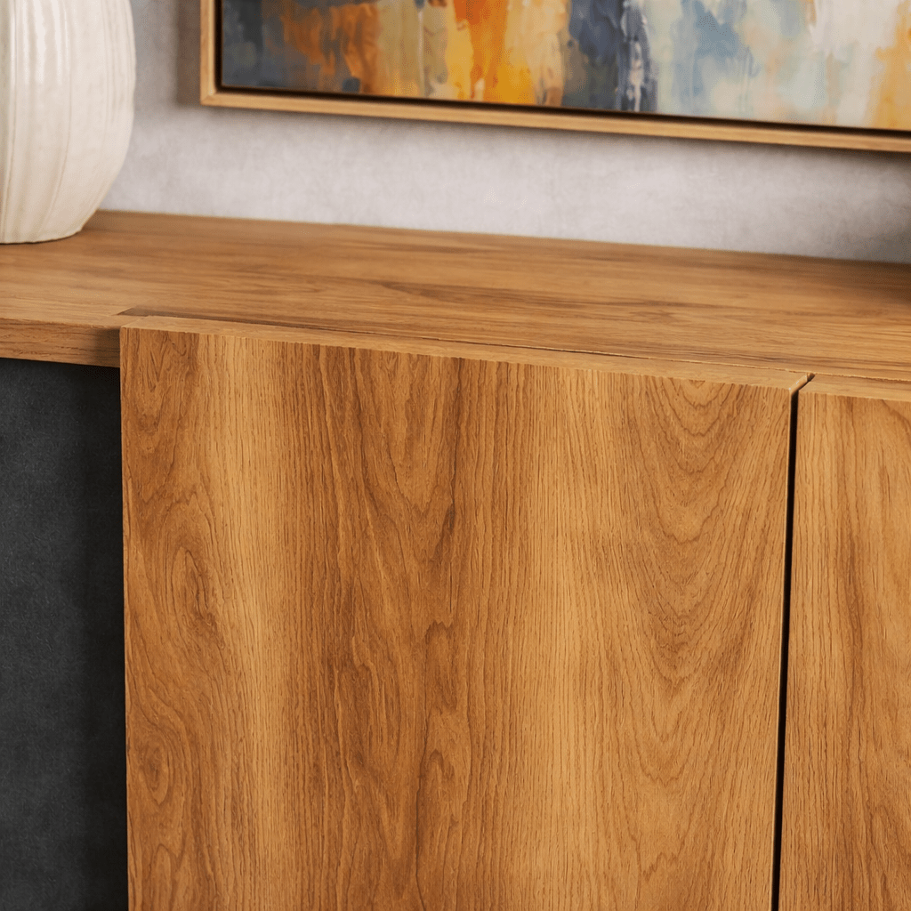 Dressoirs - Modern Dressoir Antraciet - Walnootlook Melamine Diana 180 cm - Dimehouse