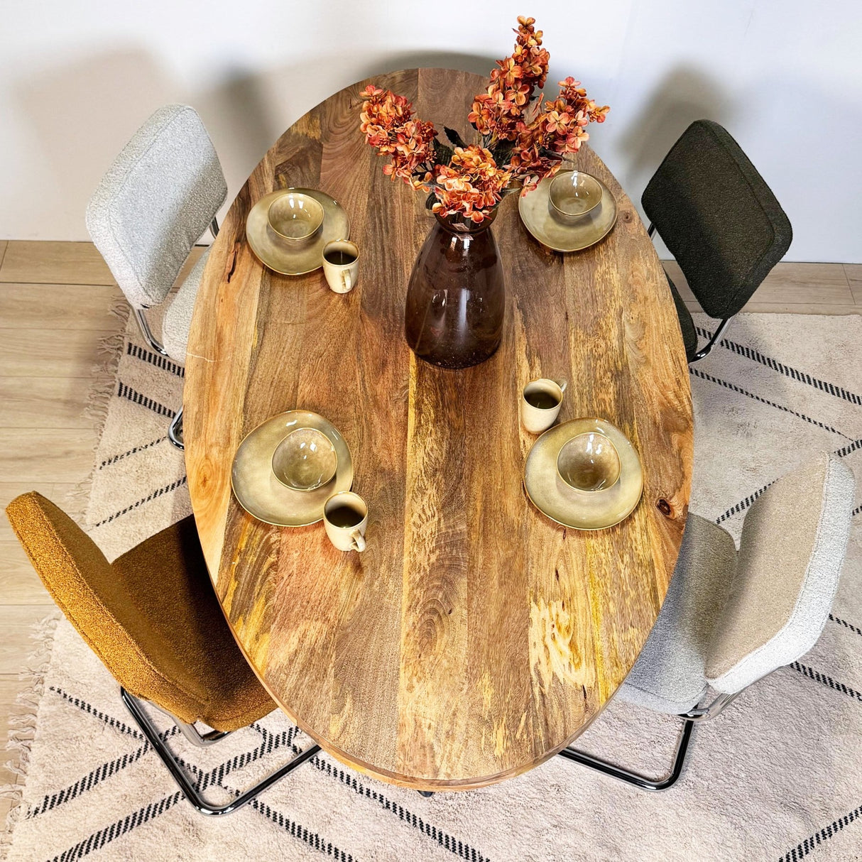 Silla de comedor moderna de terciopelo cobre Sway - Estructura de cromo - Sin reposabrazos