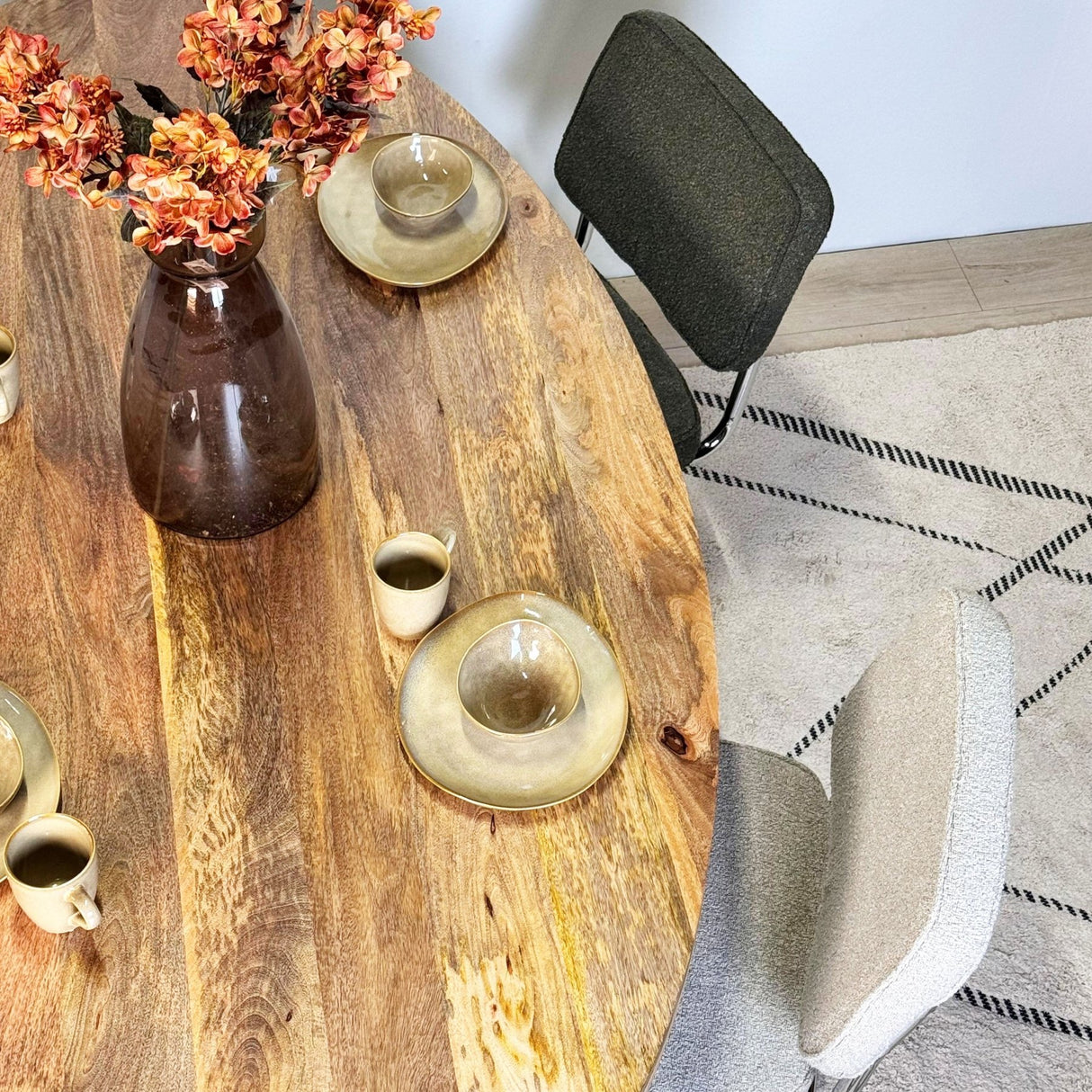 Silla de comedor moderna de terciopelo cobre Sway - Estructura de cromo - Sin reposabrazos
