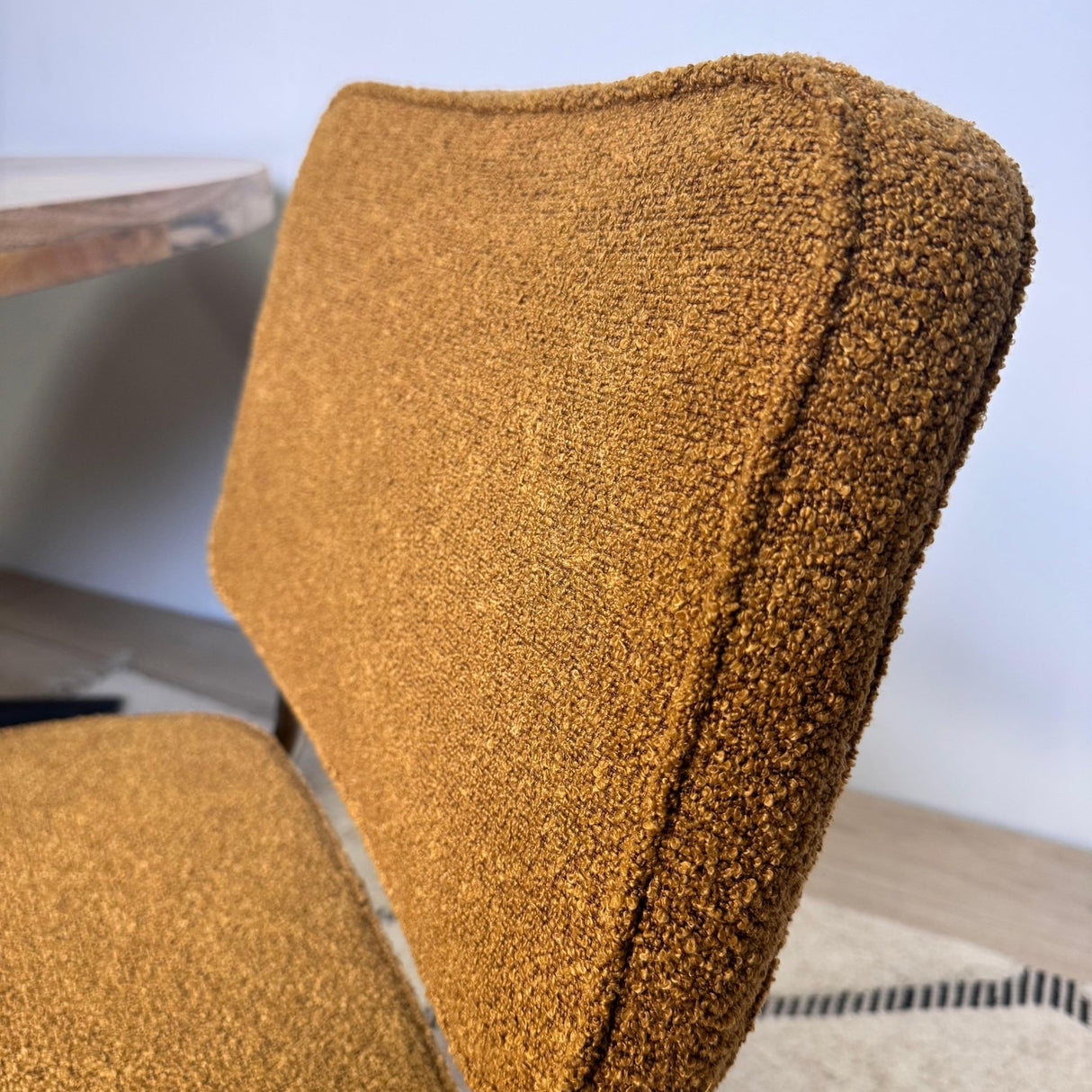 Silla de comedor moderna de terciopelo cobre Sway - Estructura de cromo - Sin reposabrazos