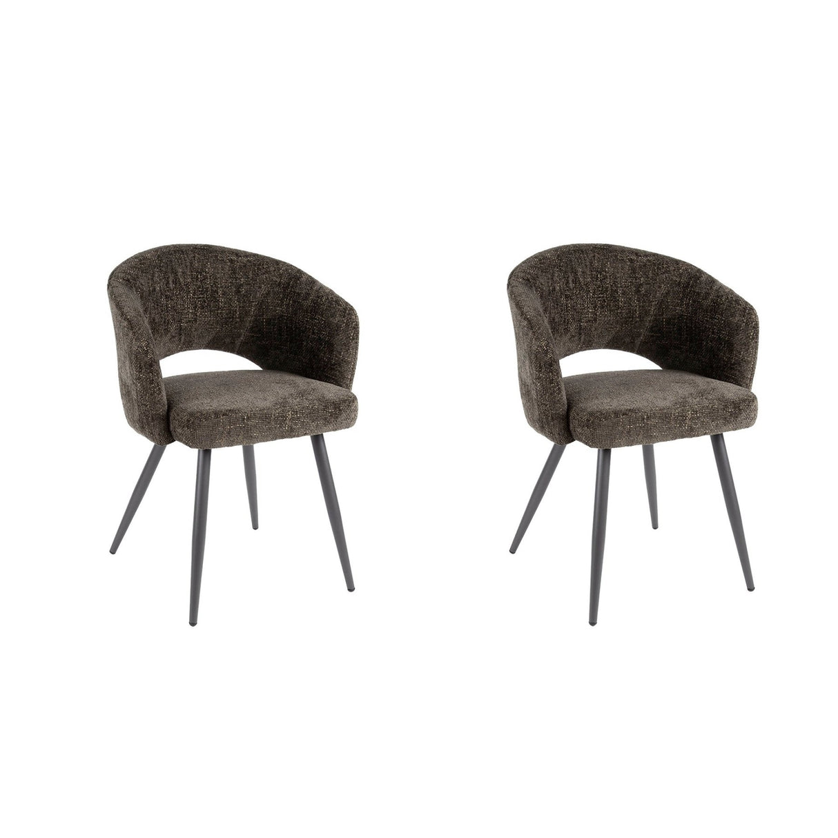 Juego de 2 sillas de comedor Cargo Tela Marrón