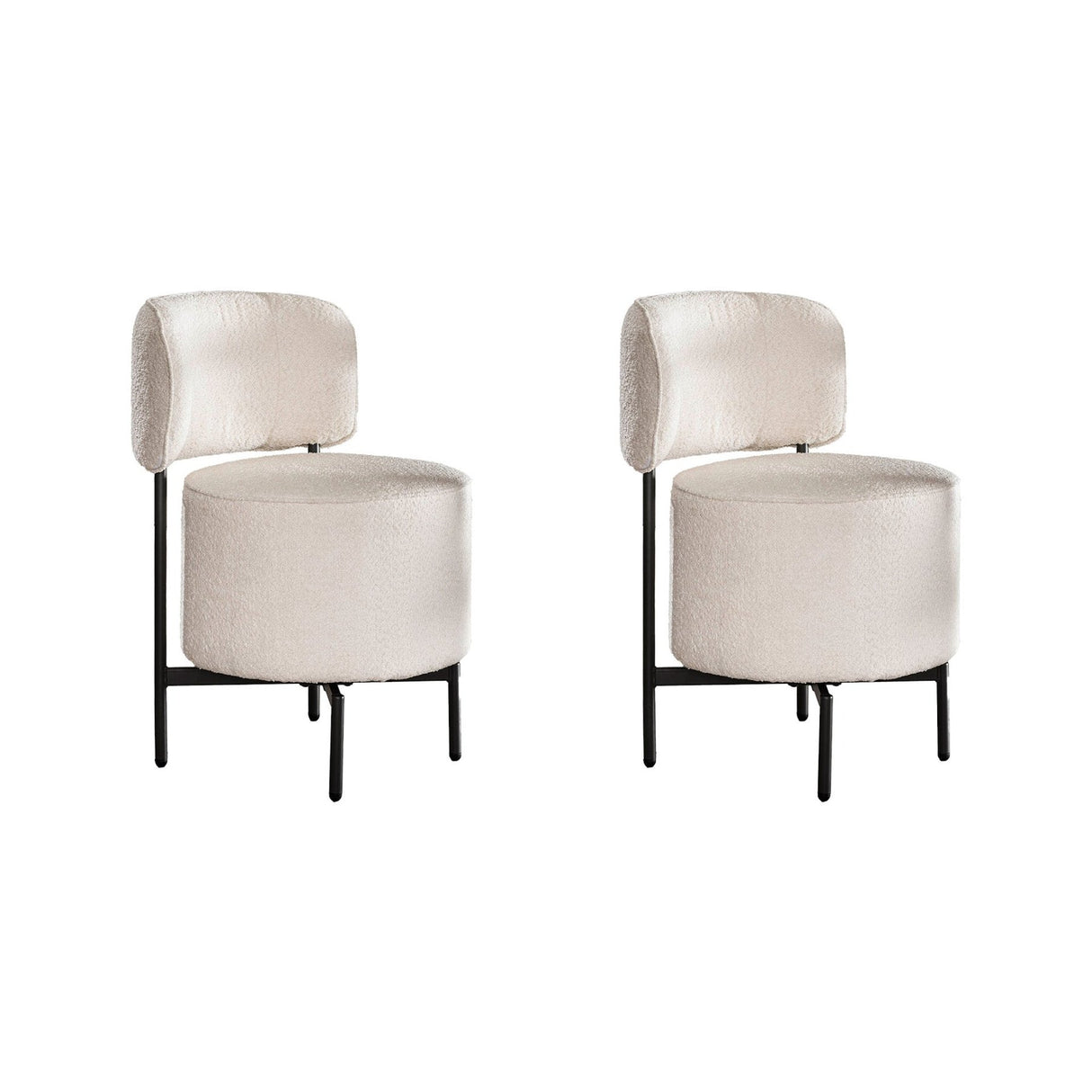 Juego de 2 sillas de comedor Dante Bouclé blanco giratorias