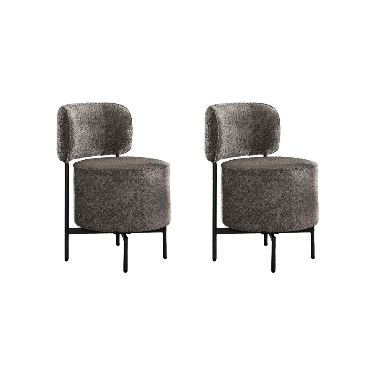 Juego de 2 sillas de comedor Dante bouclé gris giratorias