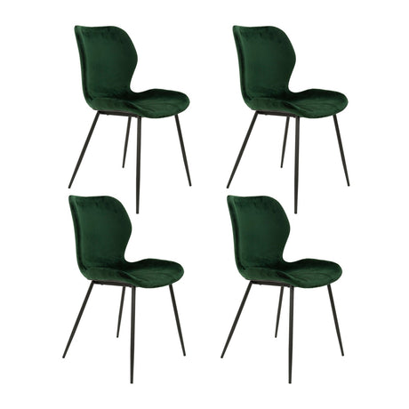 Juego de 4 sillas de comedor Argo Velours Verde