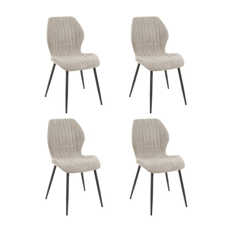 Conjunto de 4 sillas de comedor Luna Bouclé Arena