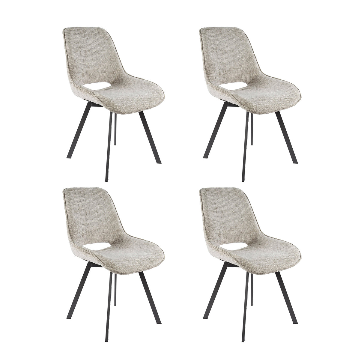 Juego de 4 sillas de comedor Riviera Rich arena giratorias