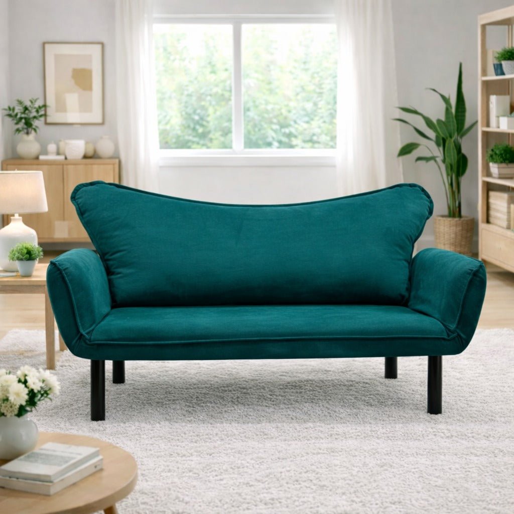 Banken - Slaapbank Petrol Blauw Velvet - twee persoons - Chatto - Dimehouse