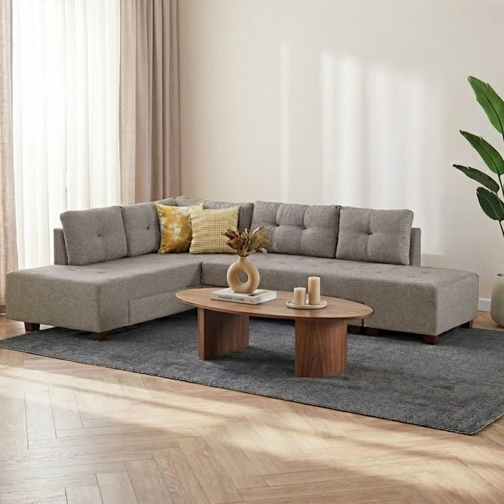 Sofá cama tela topo - XL 280x206 cm - con ruedas - Izquierdo - Manama