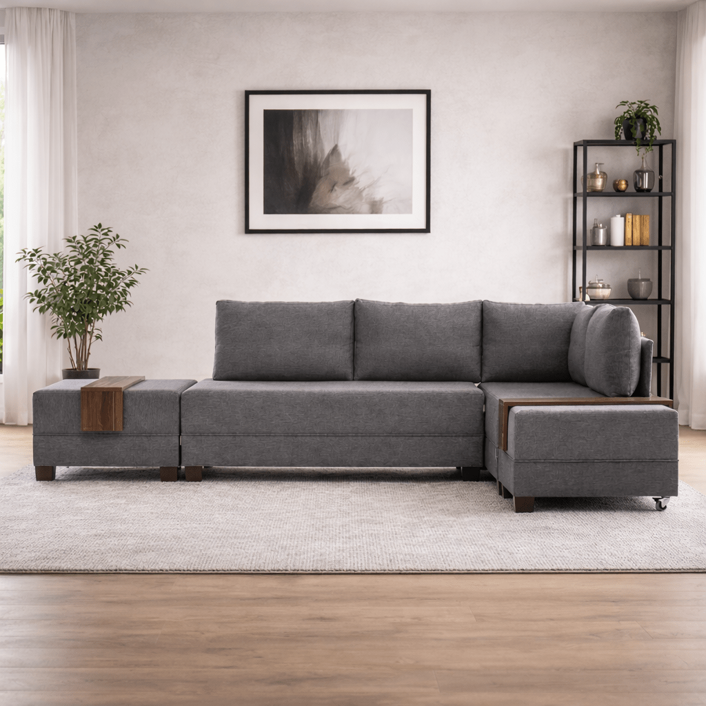 Sofá cama tela topo - XXL 280 x 210 - Derecha - Fly