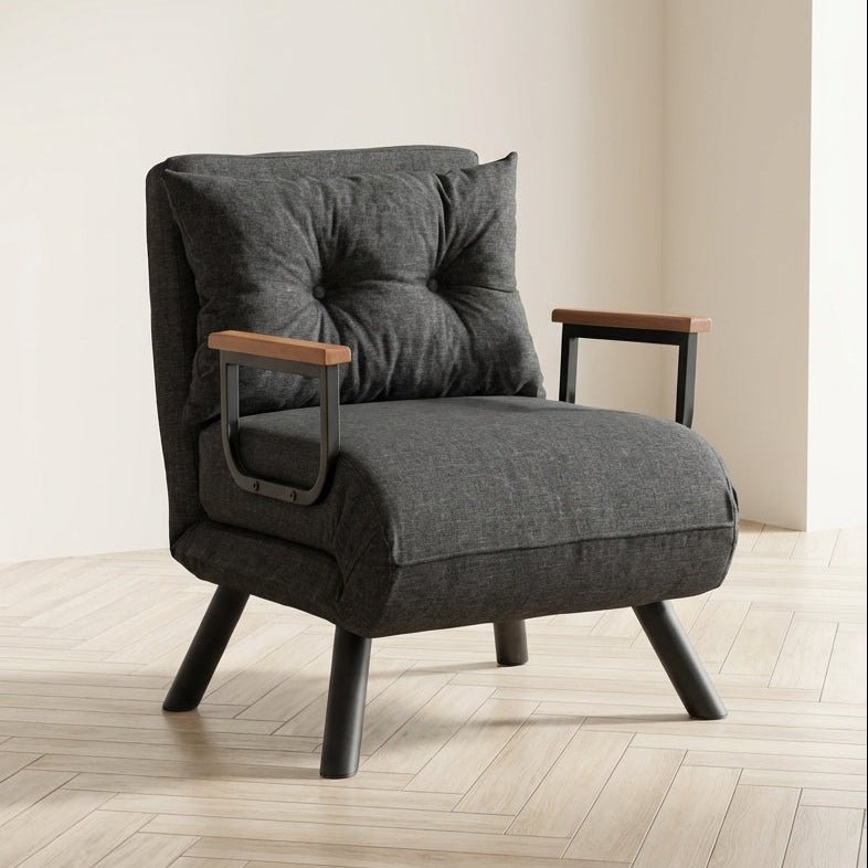 Sillón para dormir Sando Dark Grey, foto atmosférica en un interior moderno