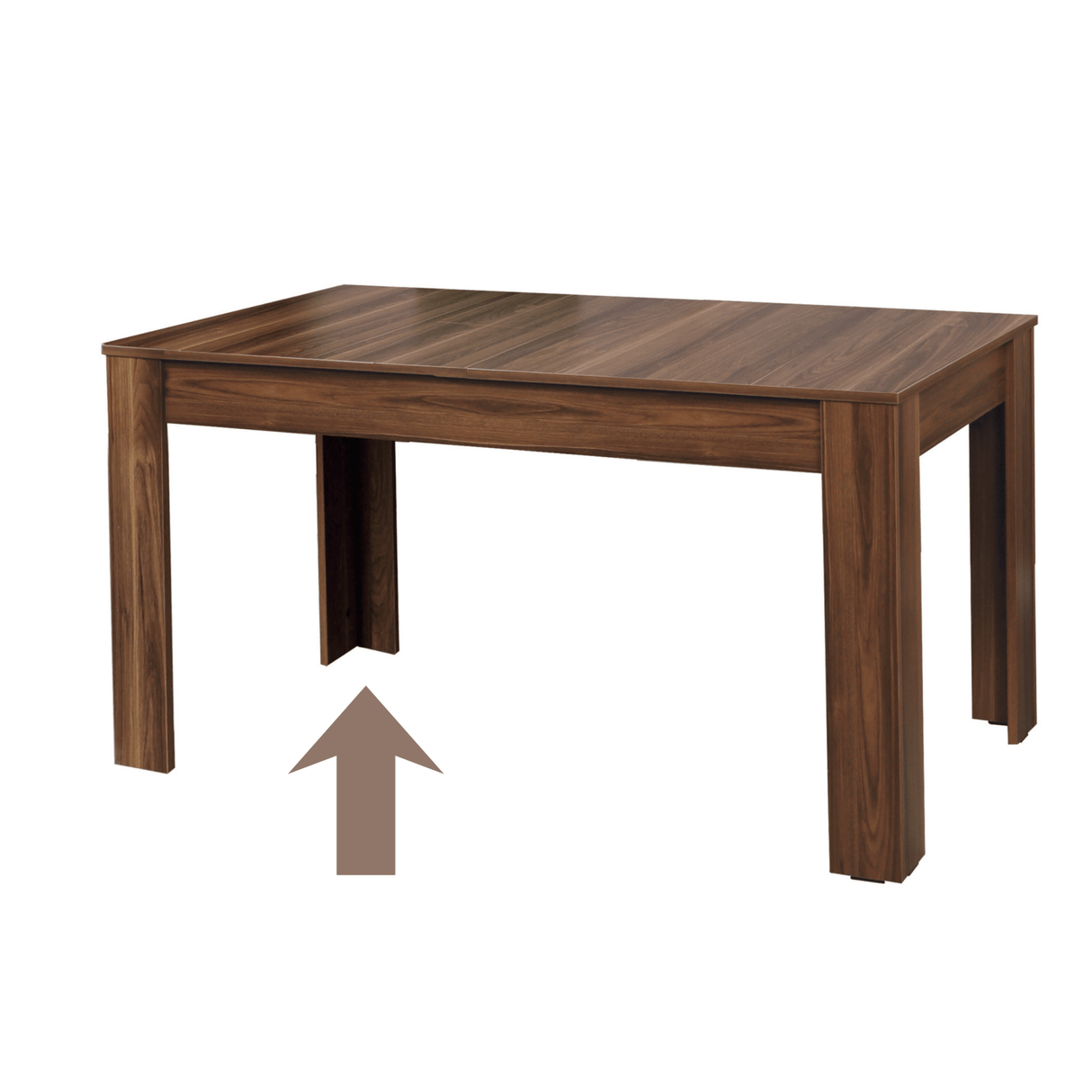 Mesa de comedor extensible nogal melamina – Japandi – 130 – 170 cm – Otis