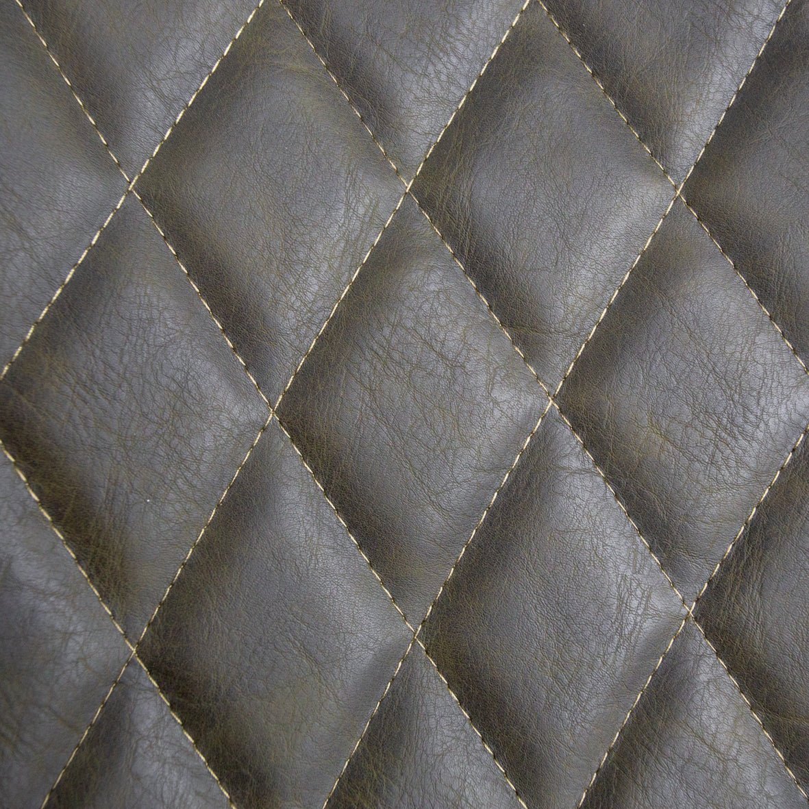 Taburete industrial Juno Verde de cuero sintético - Altura del asiento 70 cm - Sin reposabrazos