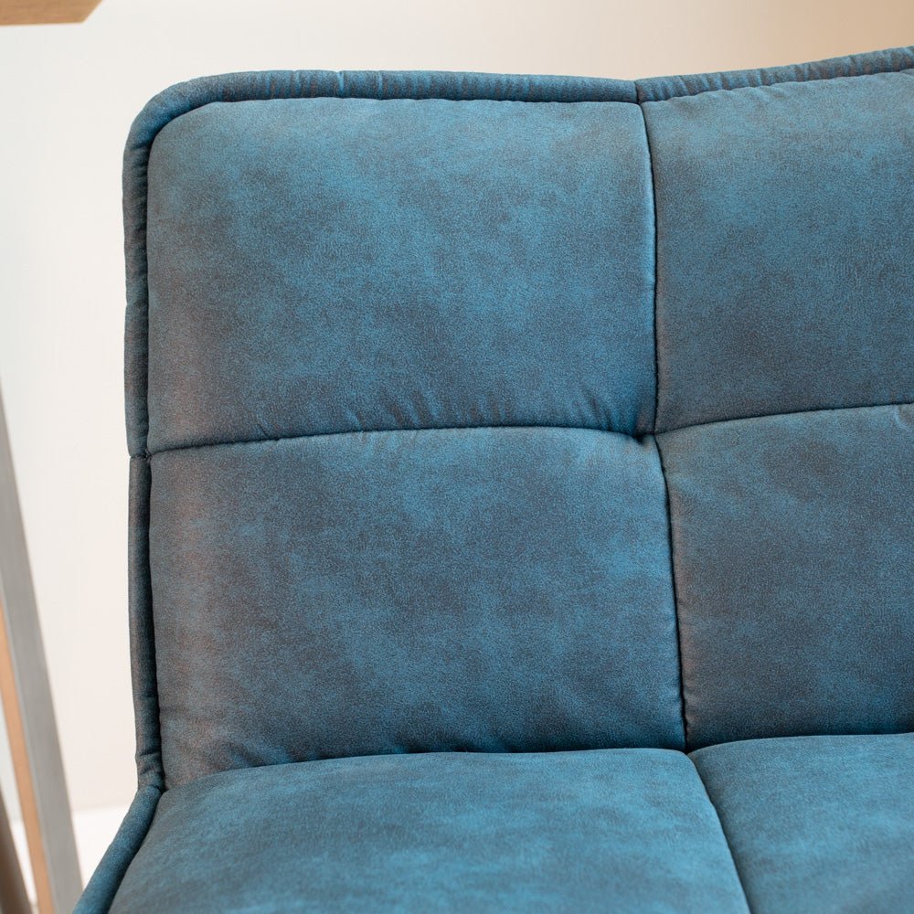 Taburete Industrial Azul Jelle de Tela de Microfibra - Altura del asiento 65 cm - Sin brazos